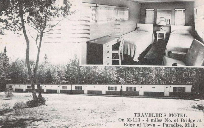 Tahquamenon Suites Lodging (Travelers Motel) - Old Postcard (newer photo)